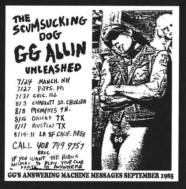 Gg Allin - Answering Machine Messages & Interview 1985-86